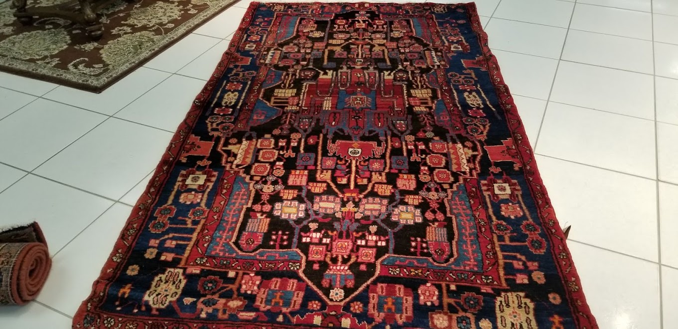 Long patterned runner rug with warm color and detailed motifs